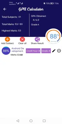 GPA Calculator android App screenshot 0
