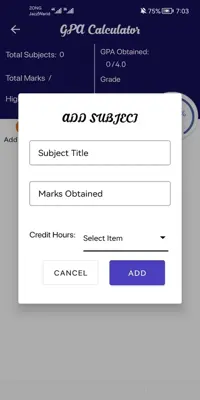 GPA Calculator android App screenshot 1